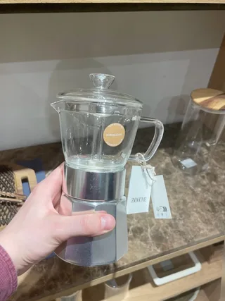 Photo of a glass moka pot from Zara