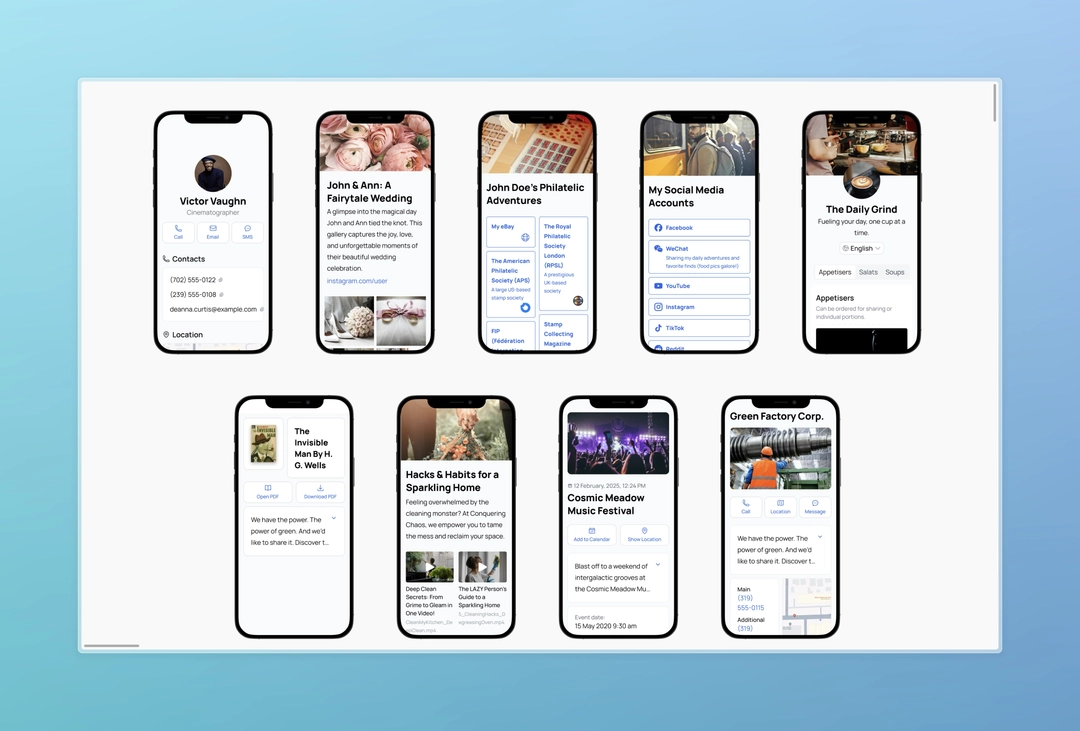 Mobile versions of the templates