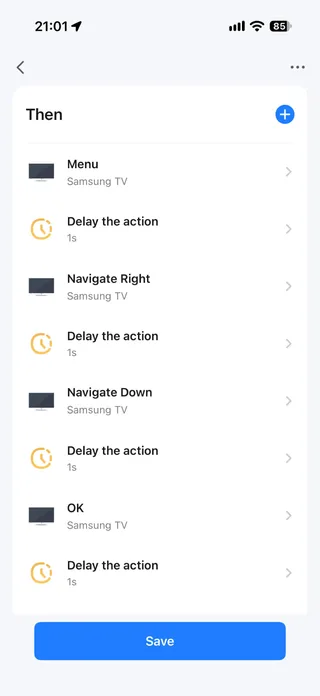 About IR blaster again. Looks stupid, but you can basically “program” tv to do anything. Like, here is the automation to lower tv brightness on evenings.